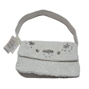 Lulu nyc Bridal W/Stones Beaded Flap Baguette